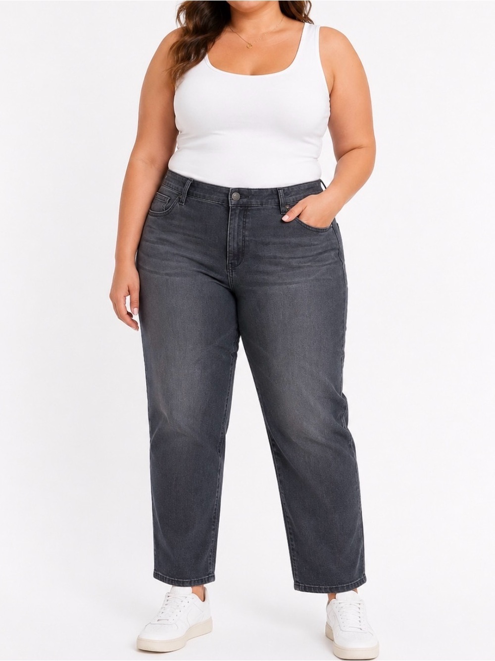 Democracy AB technology AB Solution medium/Dark Gray Straight-Leg Jeans SZ 14